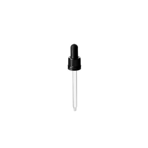 TE II Pipette Black, 1.0ml TPE Bulb, Glass Stem (for 100ml Ginger Bottle)