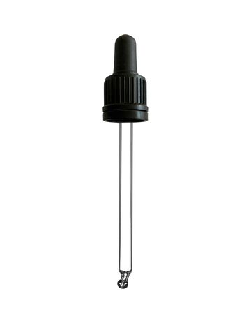 TE II Pipette Black, 0.7ml TPE Bulb, Glass Stem (for 60ml Ginger Bottle)