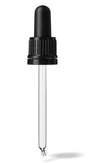 Sample TE D02 Pipette Black, 1.0ml TPE Bulb, Glass Stem (for 60ml Ginger Bottle)