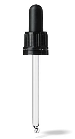 TE D02 Pipette Black, 1.0ml TPE Bulb, Glass Stem (for 60ml Ginger Bottle)
