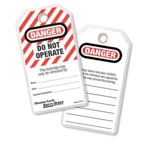 LOCKOUT TAGS DO NOT OPERATE W/METAL RING PK24