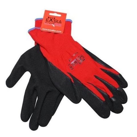LATEX RED BLACK FOAM GLOVES