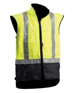 RAINWEAR BISON STAMINA VEST DAY/NIGHT WIDE SHOULDER YEL/NA (V17)