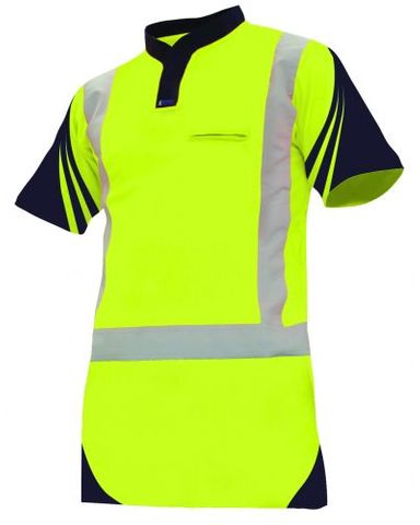 WORKWEAR BISON POLO HIVIS D/N QUICK-DRY SPORT COLLR YEL (PNOCBLW)