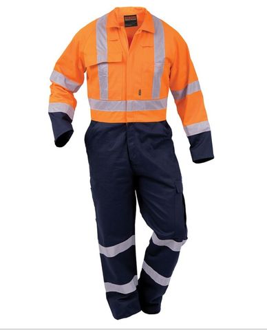 WORKWEAR BISON W/ZONE OVERALL HI VIS D/N ZIP CTTN (CTPCO) -80R