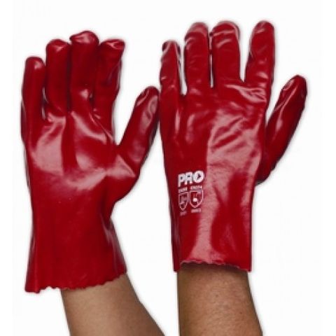 GLOVES PARAMOUNT PVC RED 27CM PAIR