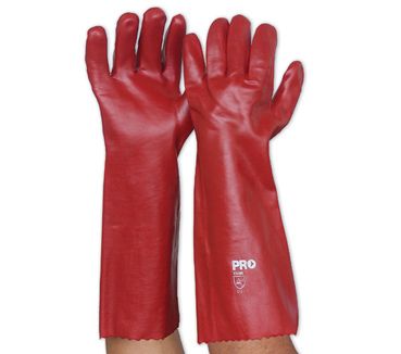 GLOVES PARAMOUNT PVC RED 45CM PAIR