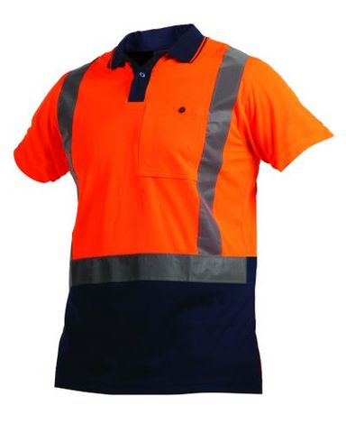 WORKWEAR BISON POLO HIVIS D/N TAPED OR/NA (PNBPO)