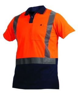 WORKWEAR BISON POLO HIVIS D/N TAPED OR/NA (PNBPO)