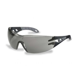 EYEWEAR UVEX PHEOS SAFETY SPEC GREY LENS 23% FRAME BLACK/GREY