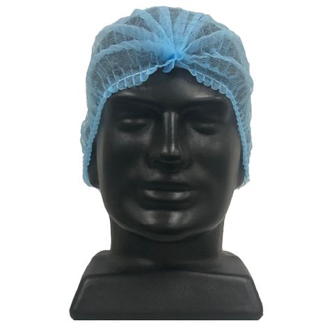 DISPOSABLE SELFGARD CRIMP MOB HAT BX 1000 - BLUE