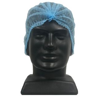 DISPOSABLE SELFGARD CRIMP MOB HAT BX 1000 - BLUE