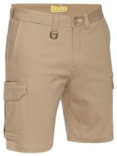 WORKWEAR BISLEY SHORT CARGO STRETCH COTTON DRILL