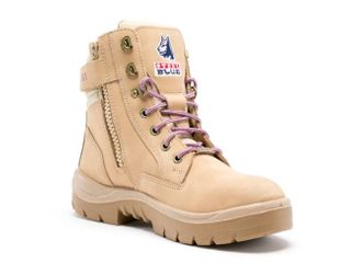 BOOT STEEL BLUE SOUTHERN CROSS LADIES ZIP SAND PAIR