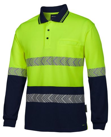 CLOTHING JBS WEAR HIVIS L/S SEGMENTED TAPE POLO YEL/NA EA