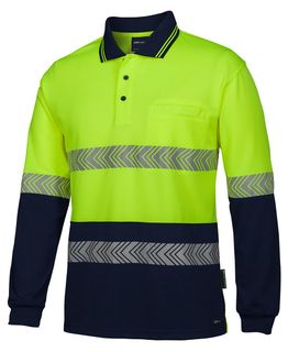 CLOTHING JBS WEAR HIVIS L/S SEGMENTED TAPE POLO YEL/NA EA