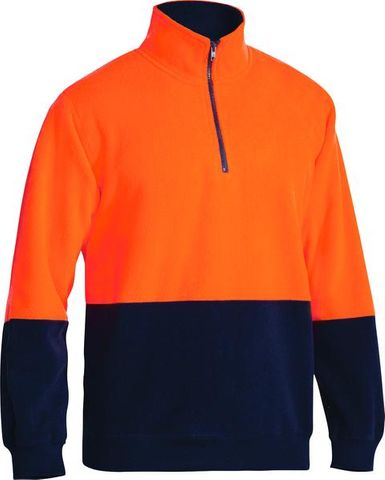 WORKWEAR BISLEY FLEECE HALF-ZIP PULLOVER HIVIS