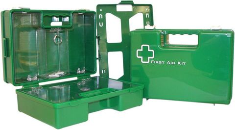FIRST AID QSI FIRST AID PLASTIC BOX WALL MOUNTABLE IN GREEN