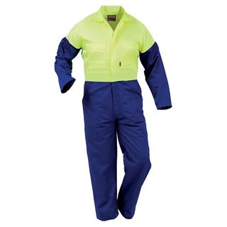 WORKWEAR BISON WORKZONE OVERALL HVIS DAY ONLY ZIP ROY/YEL (DOPPC) 80R