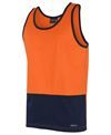 WORKWEAR JB'S SINGLET HI VIS 100% CTTN CONTRAST DUST PANEL
