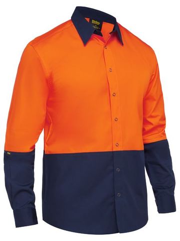 WORKWEAR BISLEY TWO TONE HIVIS SHIRT L/S EA