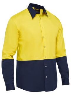 WORKWEAR BISLEY TWO TONE HIVIS SHIRT L/S EA