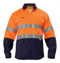 BISLEY HIVIS 2-TONED SHIRT L/SL  D/N