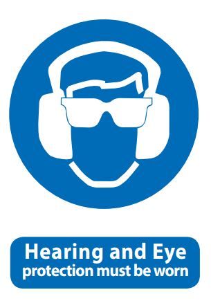 SIGN QSI HEARING AND EYE PROTECTION  PVC 240mm x 340mm EA