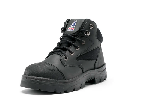 BOOT STEEL BLUE PARKES ZIP/SIDE LACE UP BLACK