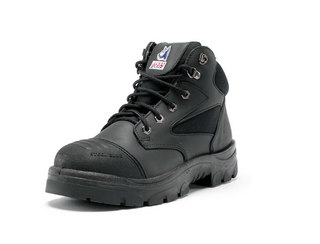 BOOT STEEL BLUE PARKES ZIP/SIDE LACE UP BLACK