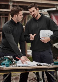 WORKWEAR SYZMIK MENS MERINO WOOL MID-LAYER PULLOVER EA