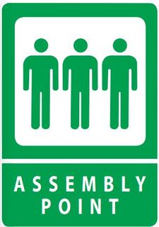SIGN QSI ASSEMBLY POINT PVC 240mm x 340mm EA