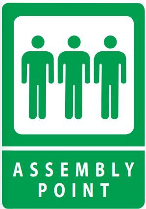 SIGN QSI ASSEMBLY POINT PVC 240mm x 340mm EA