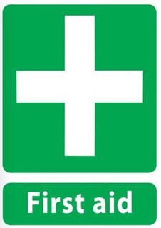 SIGN QSI FIRST AID PVC 240mm x 340mm EA