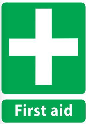 SIGN QSI FIRST AID PVC 240mm x 340mm EA