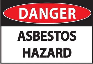 SIGN QSI DANGER ASBESTOS HAZARD PVC 240mm x 340mm EA