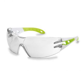 EYEWEAR UVEX PHEOS SAFETY SPEC CLEAR LENS FRAME LIME/WHITE