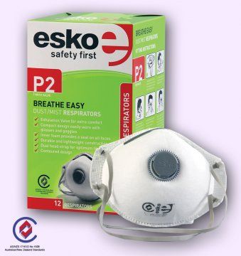 RESPIRATORY ESKO DUST MASK P2 VALVED BX 12