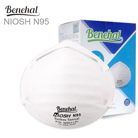RESPIRATORY BENEHAL MS6115L N95 NON-VALVED MASK BOX OF 20