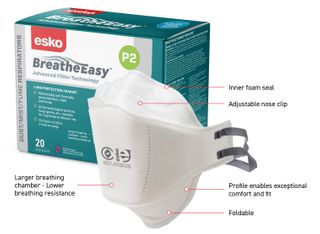 RESPIRATORY ESKO P2 FOLDABLE DISPOSABLE MASKS BOX 20