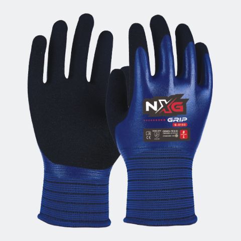 GLOVES SAFETY MATE NXG GRIP FC GLOVE BLU/BLK PAIR   C-8193
