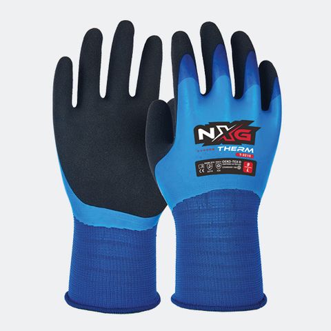 GLOVES SAFETY MATE NXG THERM GRIP GLOVE BLUE/BLACK PAIR