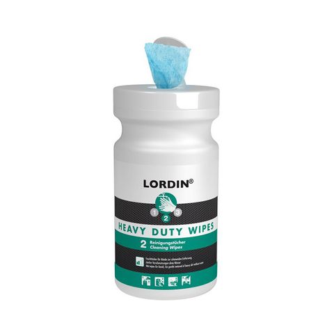 HYGIENE LORDIN HEAVY DUTY INDUSTRIAL WIPES 24 x 20CM 80 PER CAN