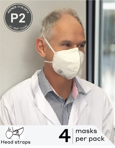 RESPIRATORY LANACO WAIRE P2 CERTIFIED MASK PACK OF 4 (NZ MADE)
