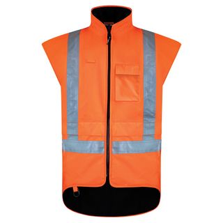 VEST/RAIN INDEPENDENT TRAFFIC EMB x2 NAMED ORANGE