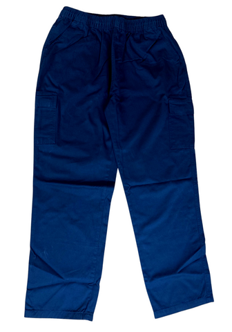 WORKWEAR NATSONS MENS ELASTIC WAIST CARGO PANTS - NAVY