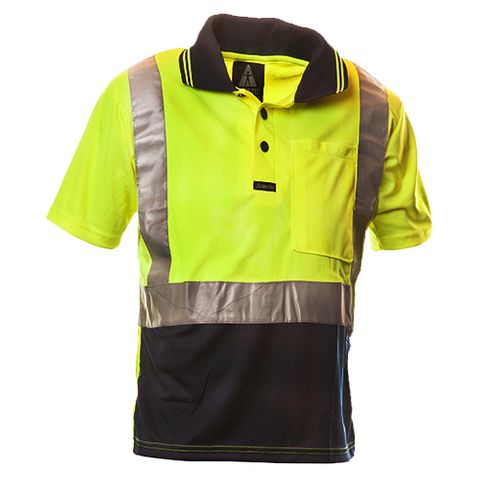 WORKWEAR SAFE-T-TEC HIVIS S/S TAPED POLO YEL/NA