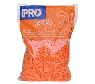 HEARING PRO CHOICE EARPLUGS  BULLET REFILL ORANGE BAG 500