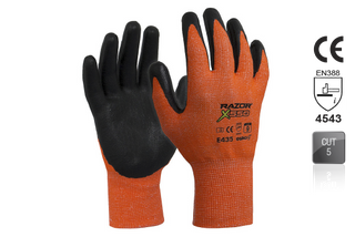 GLOVES ESKO RAZOR X550 CUT 5 HIGH VIS ORANGE E435 PAIR