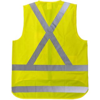 WORKWEAR VEST HI VIS TAPED LONG TAIL YELLOW XS